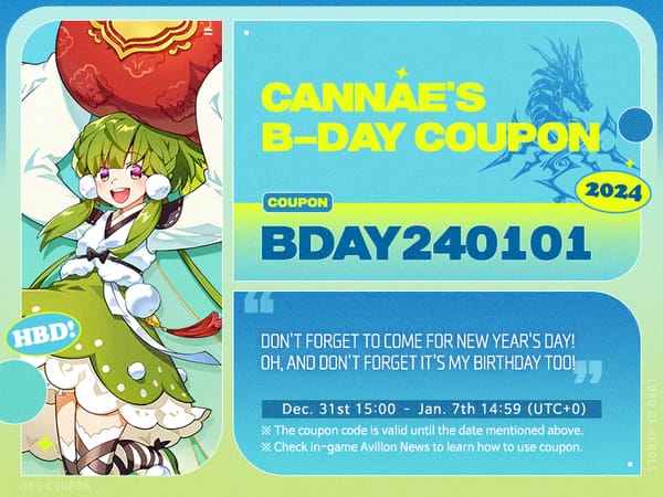 [Coupon] January 1st is Cannae's birthday!